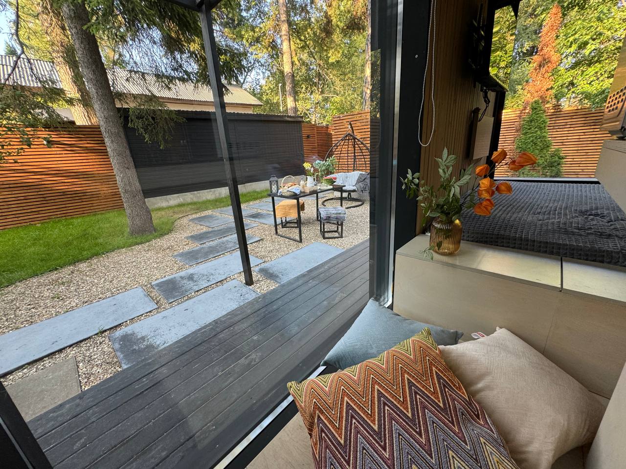 Ультрасовременный домик для отдыха вдвоем с сауной, мангальной зоной и купелью на берегу Немчиновского пруда!