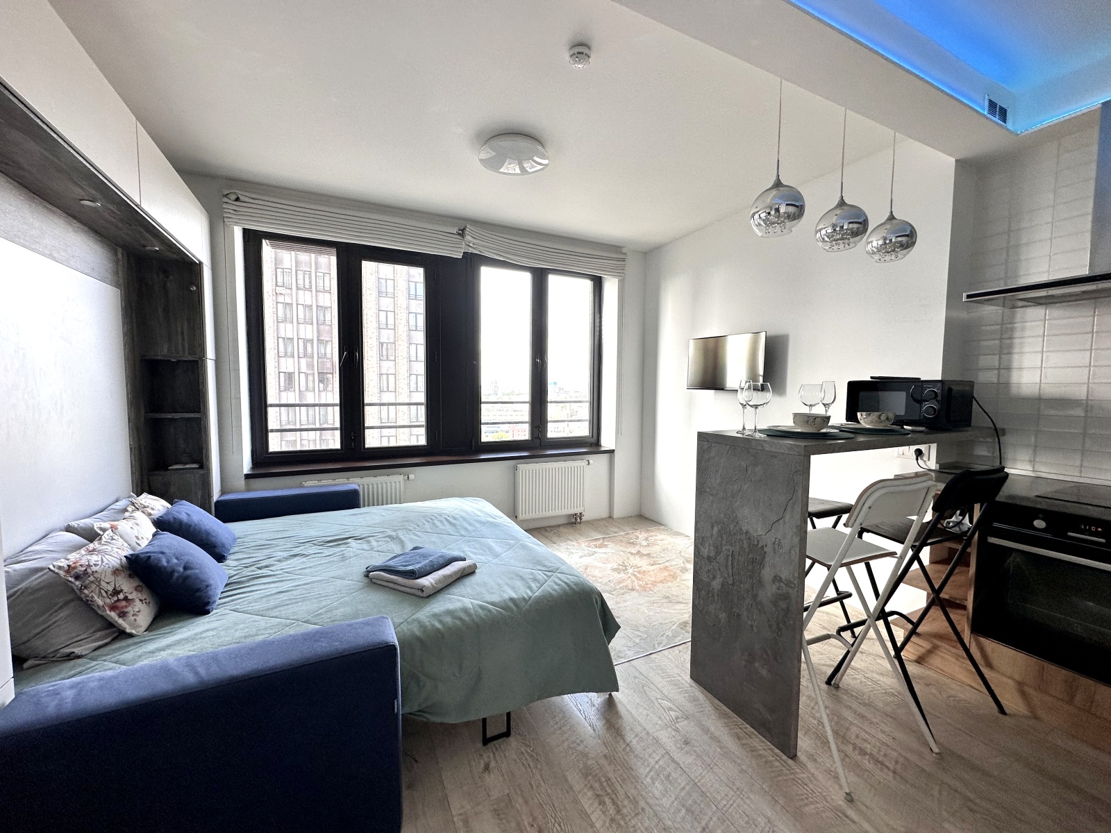 Гостим тут - Апартаменты Santorini в ЖК бизнес-класса на 15 этаже