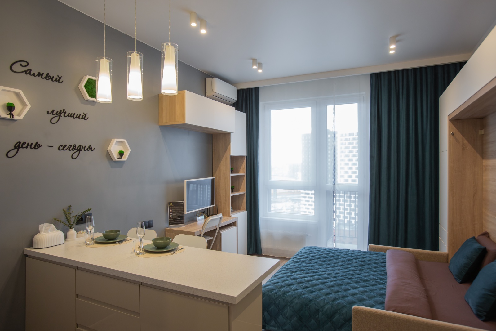 Студия c дизайнерским ремонтом ЖK бизнес-класса «Пётp I»